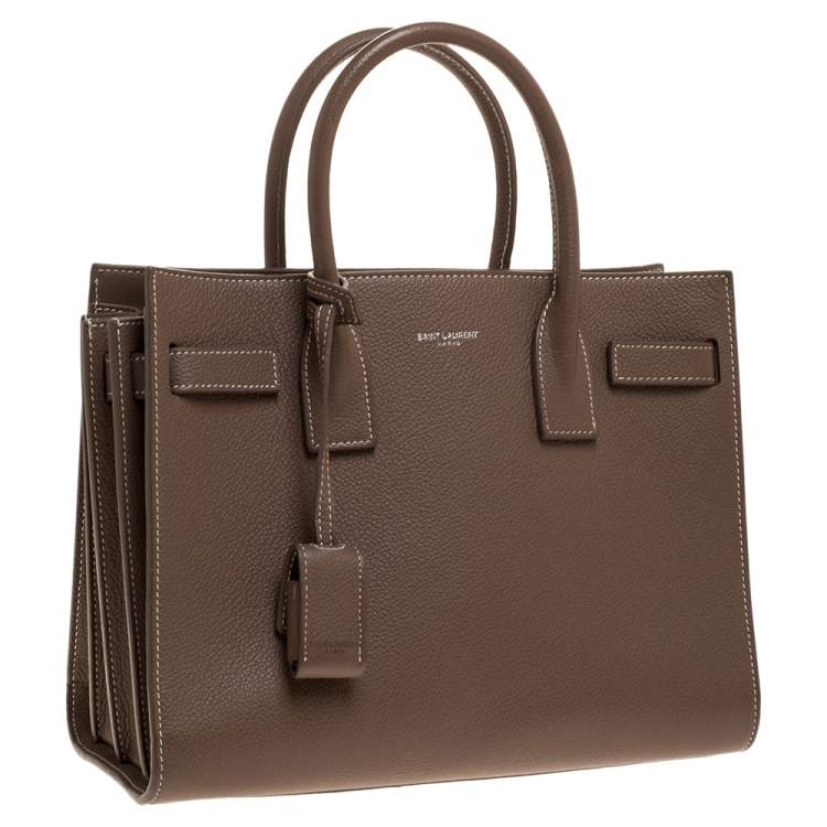 Pre Owned Saint Laurent Beige Leather Baby Classic Sac De Jour Tote