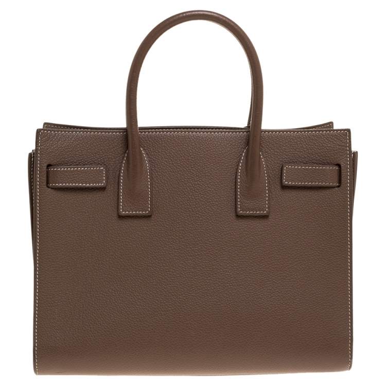 Pre Owned Saint Laurent Beige Leather Baby Classic Sac De Jour Tote