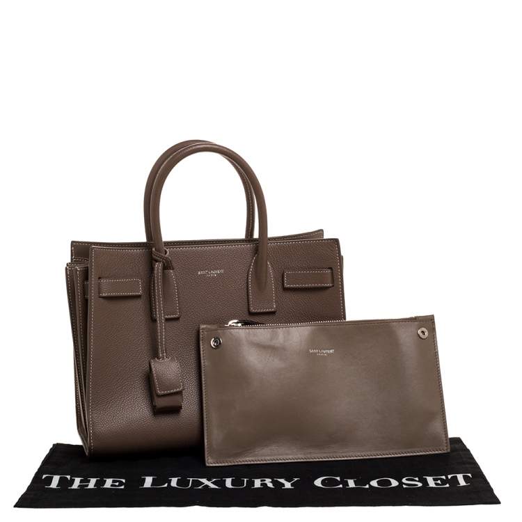 Pre Owned Saint Laurent Beige Leather Baby Classic Sac De Jour Tote