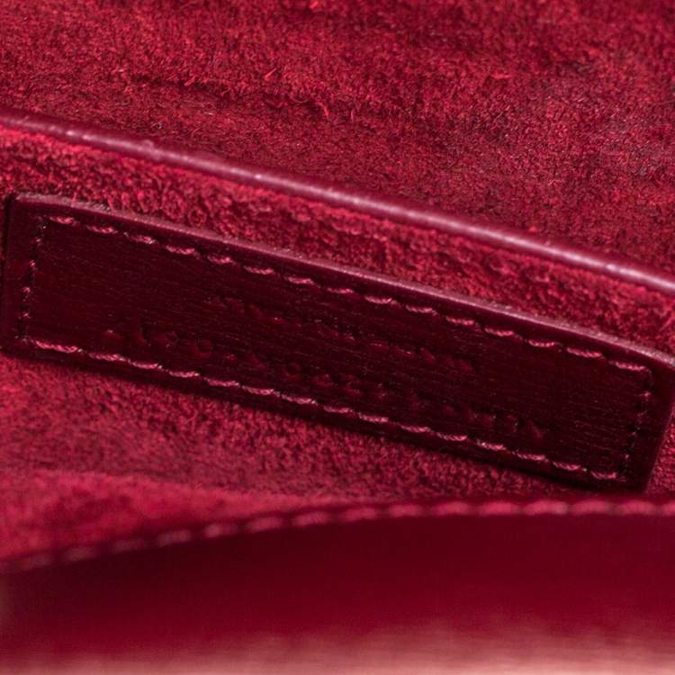 Pre Owned Saint Laurent Wine Red Leather Medium Sunset Shoulder Bag