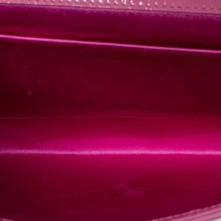 Pre Owned Yves Saint Laurent Pink Patent Leather Belle De Jour Flap Clutch