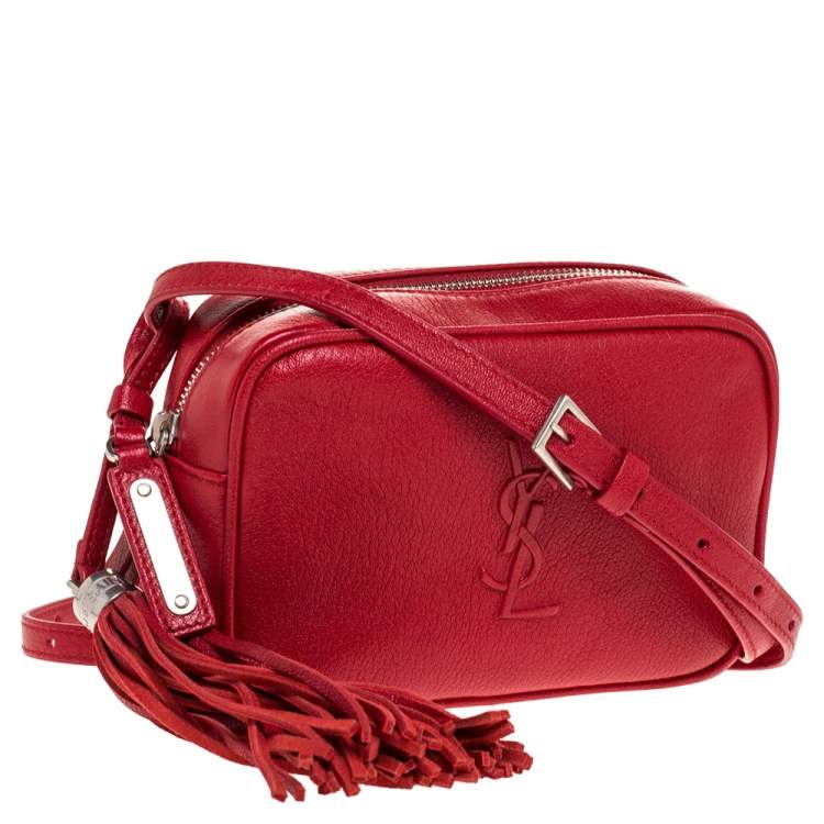 Pre Owned Saint Laurent Paris Red Leather Lou Belt Bag