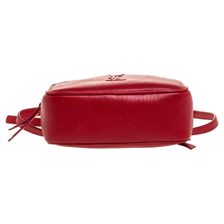 Pre Owned Saint Laurent Paris Red Leather Lou Belt Bag