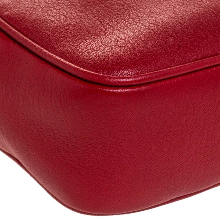 Pre Owned Saint Laurent Paris Red Leather Lou Belt Bag
