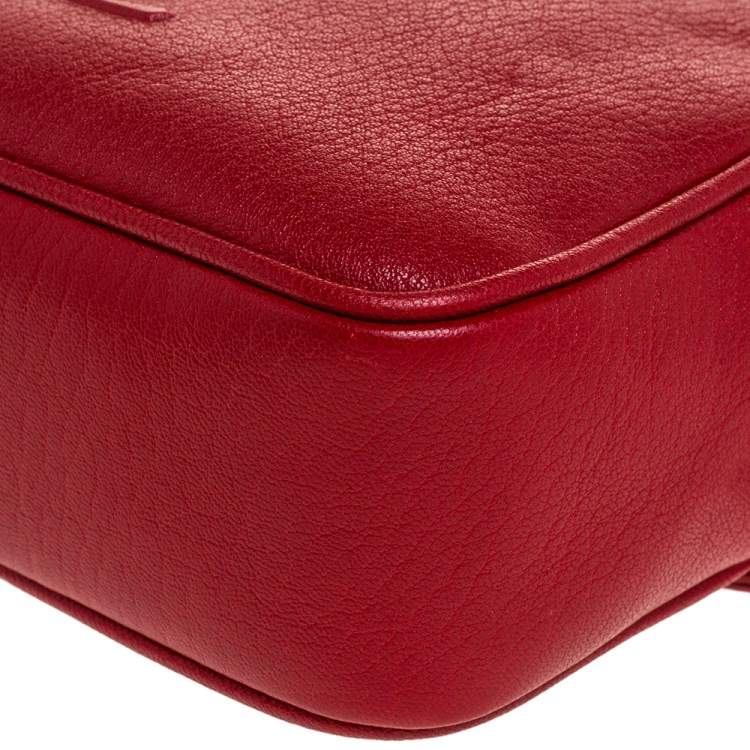 Pre Owned Saint Laurent Paris Red Leather Lou Belt Bag