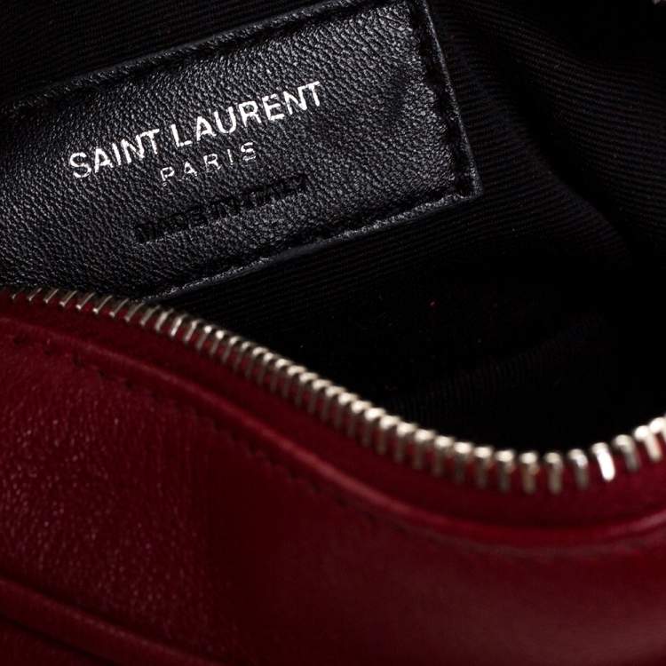 Pre Owned Saint Laurent Paris Red Leather Lou Belt Bag