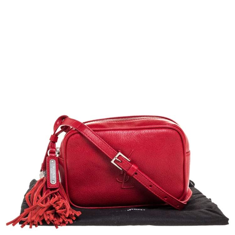 Pre Owned Saint Laurent Paris Red Leather Lou Belt Bag