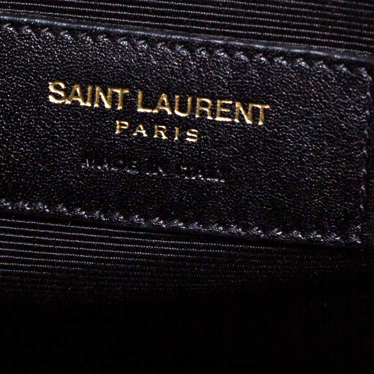 Pre Owned Saint Laurent Burgundy/Black Leather Small Classic Sac De Jour Tote