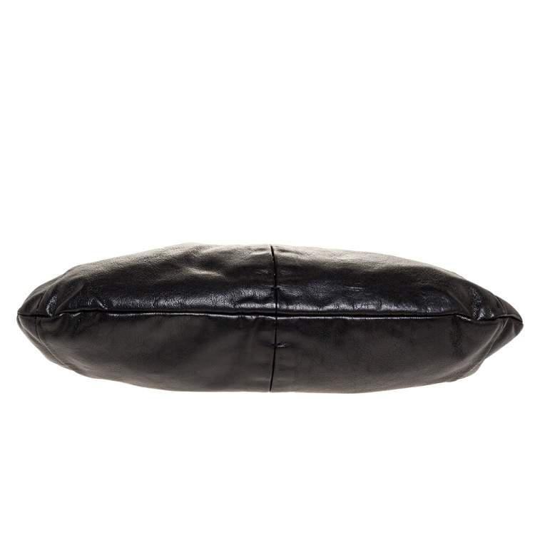 Pre Owned Saint Laurent Black Leather Mombasa Hobo