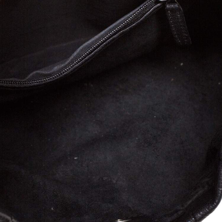 Pre Owned Saint Laurent Black Leather Mombasa Hobo