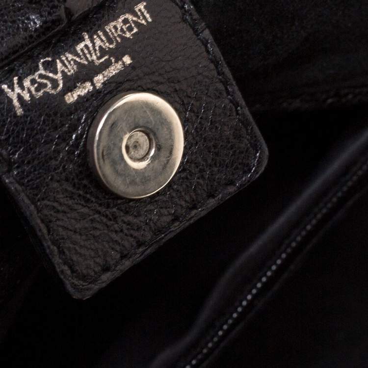 Pre Owned Saint Laurent Black Leather Mombasa Hobo