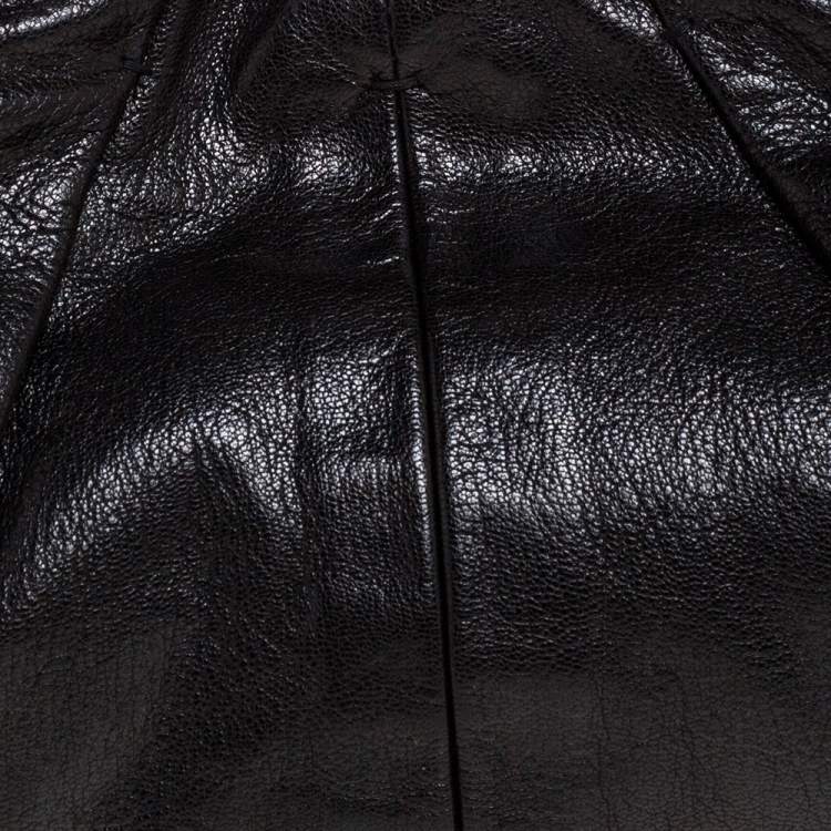 Pre Owned Saint Laurent Black Leather Mombasa Hobo