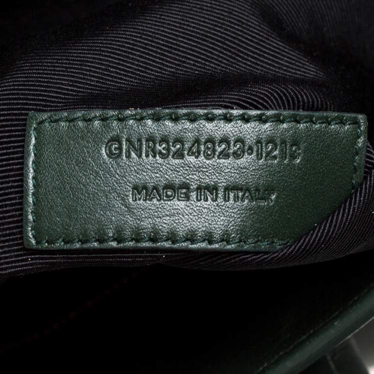 Pre Owned Saint Laurent Dark Green Leather Small Classic Sac De Jour Tote