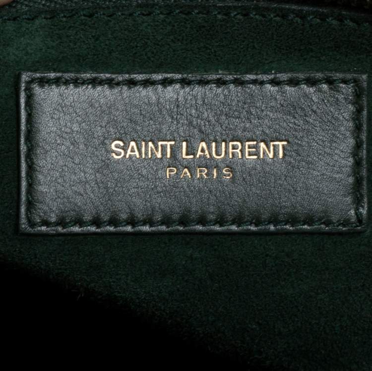 Pre Owned Saint Laurent Dark Green Leather Small Classic Sac De Jour Tote