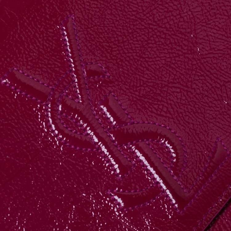 Pre Owned Saint Laurent Fuchsia Patent Leather Belle De Jour Flap Clutch