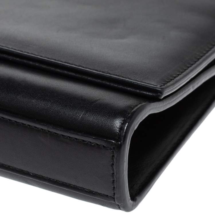 Pre Owned Saint Laurent Black Leather Kate Tassel Clutch