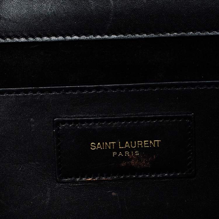 Pre Owned Saint Laurent Black Leather Kate Tassel Clutch