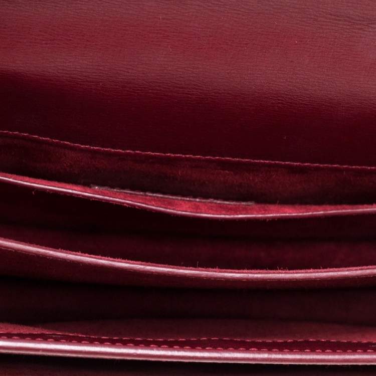 Pre Owned Saint Laurent Red Leather Medium Sunset Shoulder Bag