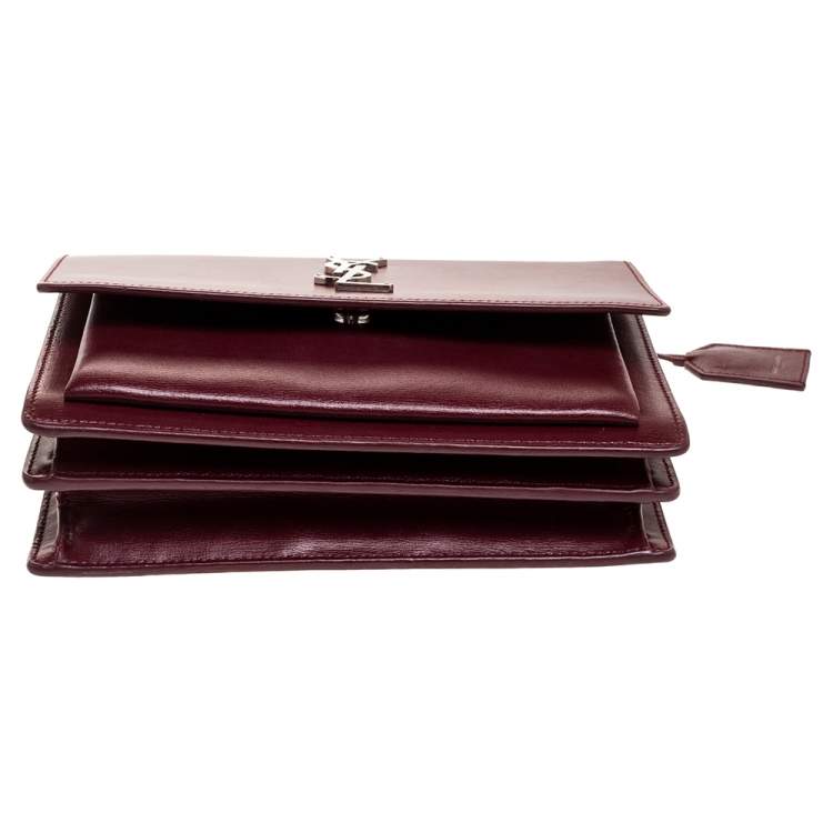 Pre Owned Saint Laurent Red Leather Medium Sunset Shoulder Bag