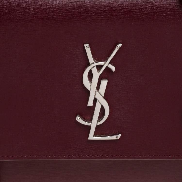 Pre Owned Saint Laurent Red Leather Medium Sunset Shoulder Bag