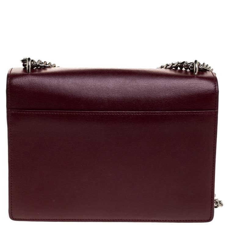 Pre Owned Saint Laurent Red Leather Medium Sunset Shoulder Bag