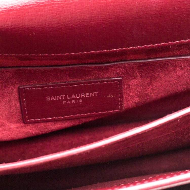 Pre Owned Saint Laurent Red Leather Medium Sunset Shoulder Bag