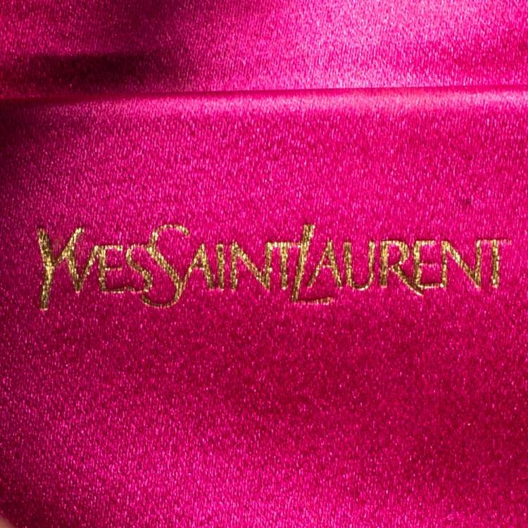 Pre Owned Yves Saint Laurent Coral Orange Patent Leather Belle De Jour Flap Clutch