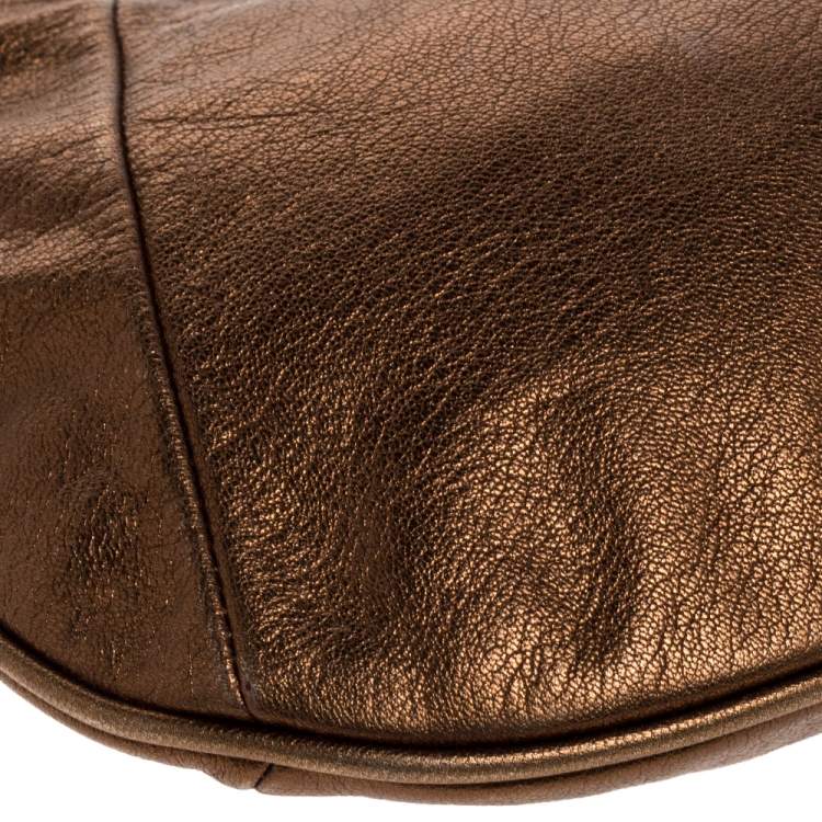 Pre Owned Yves Saint Laurent Golden Brown Leather Mombasa Hobo