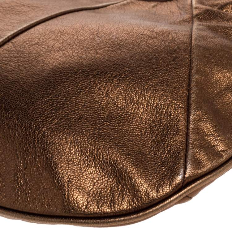 Pre Owned Yves Saint Laurent Golden Brown Leather Mombasa Hobo