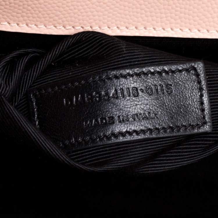 Pre Owned Saint Laurent Peach Matelasse Leather Large Cassandre Flap Bag