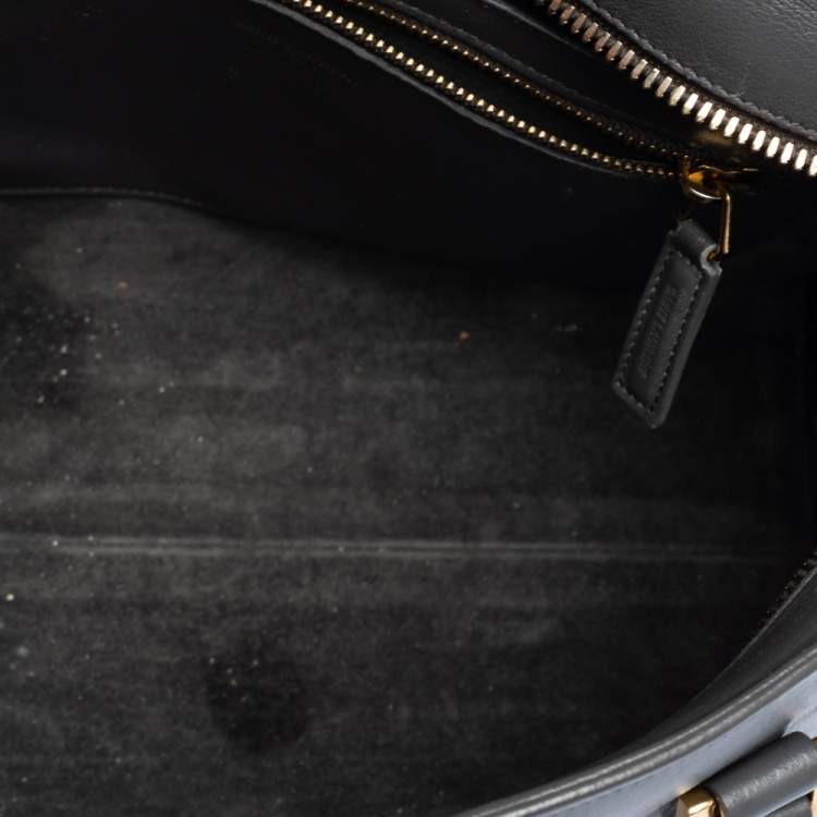 Pre Owned Saint Laurent Dark Grey Leather Small Cabas Chyc Tote