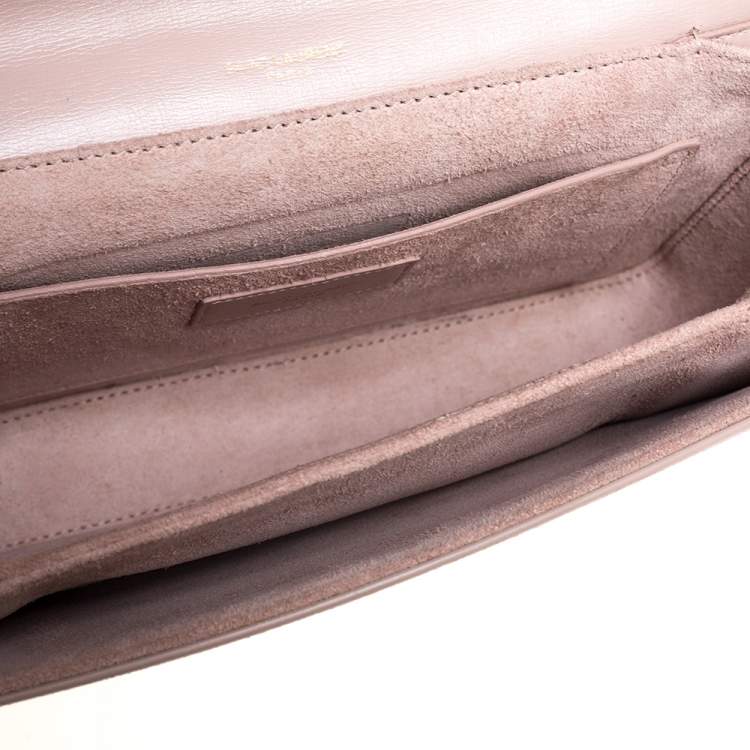 Pre Owned Saint Laurent Pink Leather and Suede Medium Bellechasse Shoulder Bag