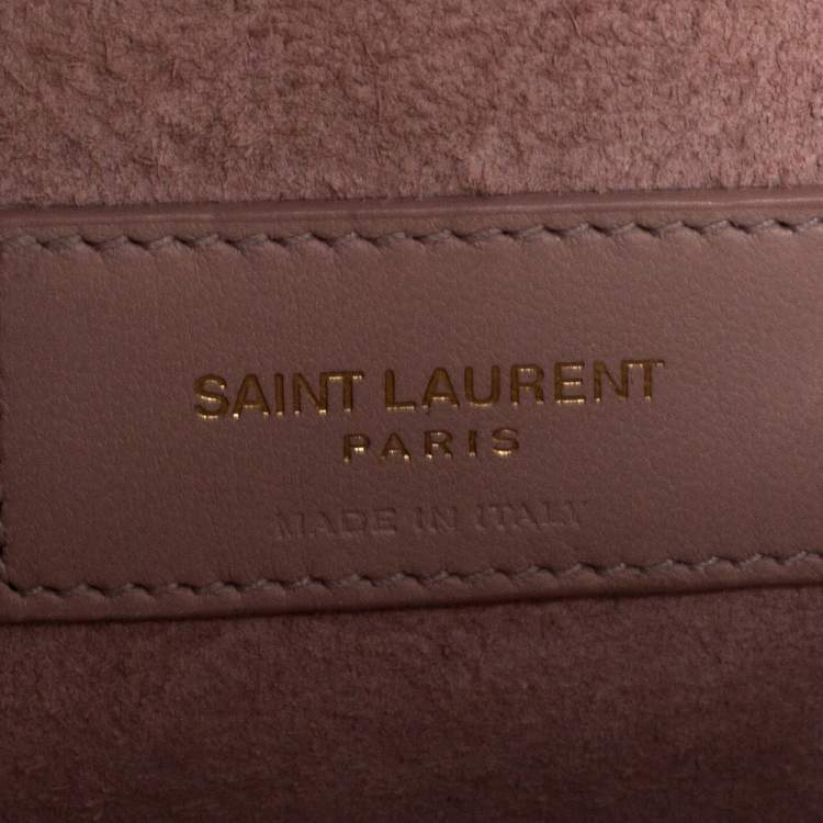 Pre Owned Saint Laurent Pink Leather and Suede Medium Bellechasse Shoulder Bag