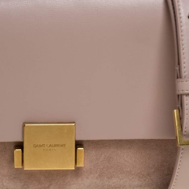 Pre Owned Saint Laurent Pink Leather and Suede Medium Bellechasse Shoulder Bag