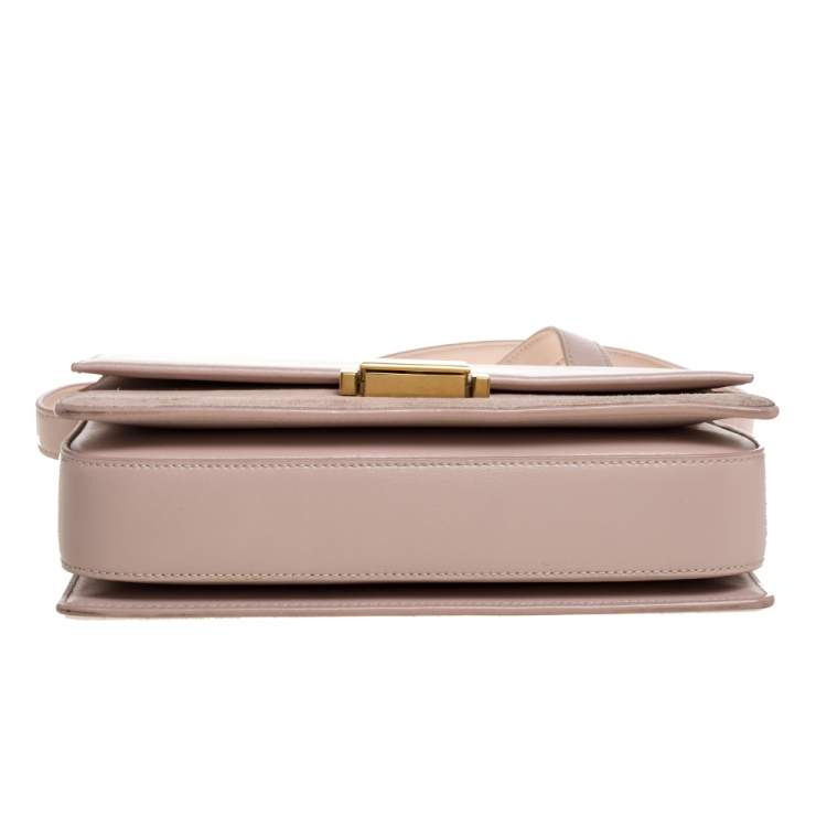 Pre Owned Saint Laurent Pink Leather and Suede Medium Bellechasse Shoulder Bag