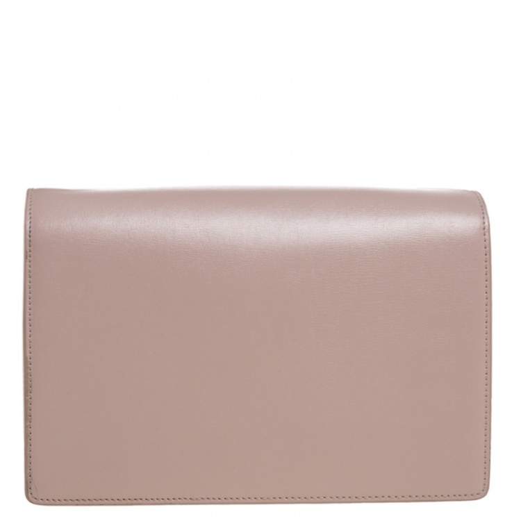 Pre Owned Saint Laurent Pink Leather and Suede Medium Bellechasse Shoulder Bag