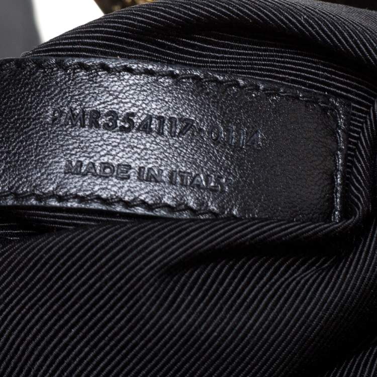 Pre Owned Saint Laurent Black Matelasse Leather Cassandre Shopper Tote