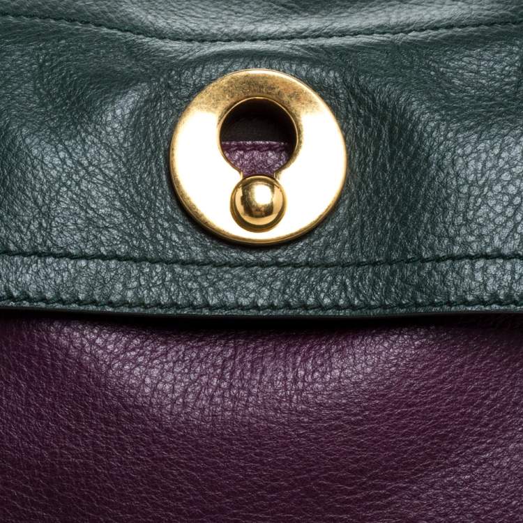 Pre Owned Saint Laurent Multicolor Leather and Suede Medium Muse Two Satchel