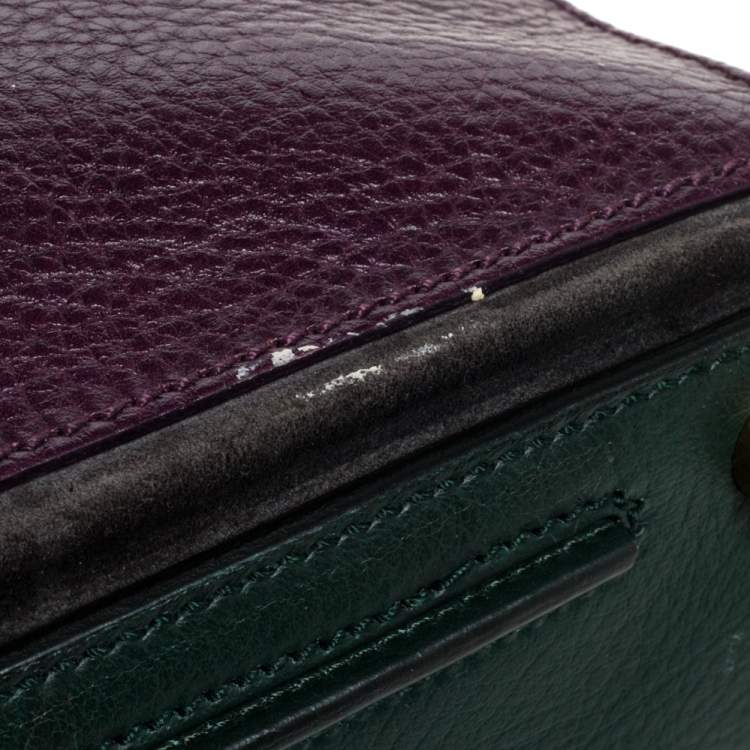 Pre Owned Saint Laurent Multicolor Leather and Suede Medium Muse Two Satchel