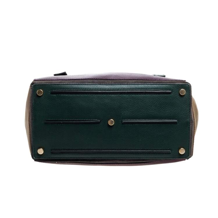 Pre Owned Saint Laurent Multicolor Leather and Suede Medium Muse Two Satchel