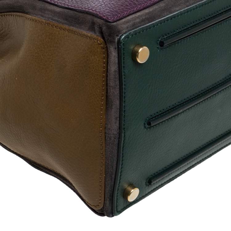 Pre Owned Saint Laurent Multicolor Leather and Suede Medium Muse Two Satchel