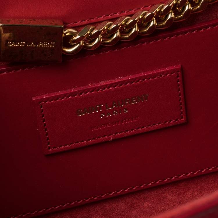 Pre Owned Saint Laurent Red Leather Medium Kate Tassel Shoulder Bag