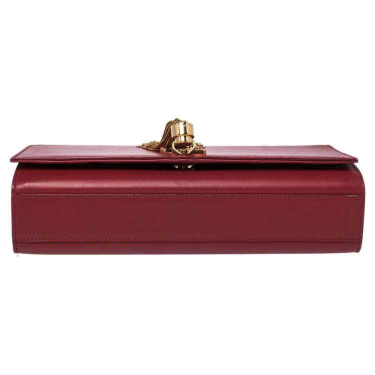 Pre Owned Saint Laurent Red Leather Medium Kate Tassel Shoulder Bag