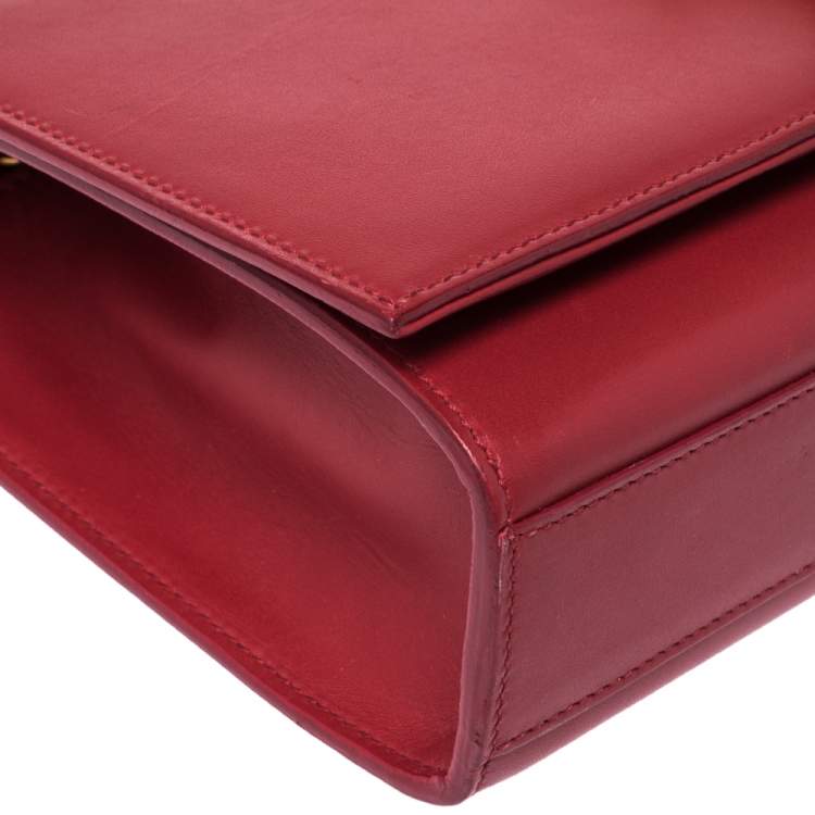 Pre Owned Saint Laurent Red Leather Medium Kate Tassel Shoulder Bag