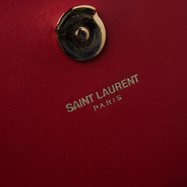 Pre Owned Saint Laurent Red Leather Medium Kate Tassel Shoulder Bag