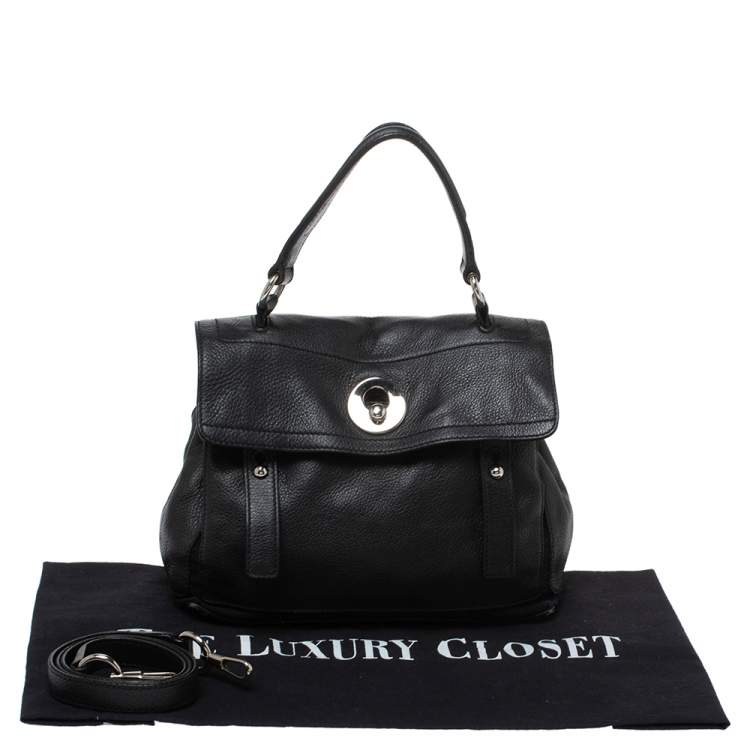 Pre Owned Saint Laurent Black Leather Small Muse Two Satchel