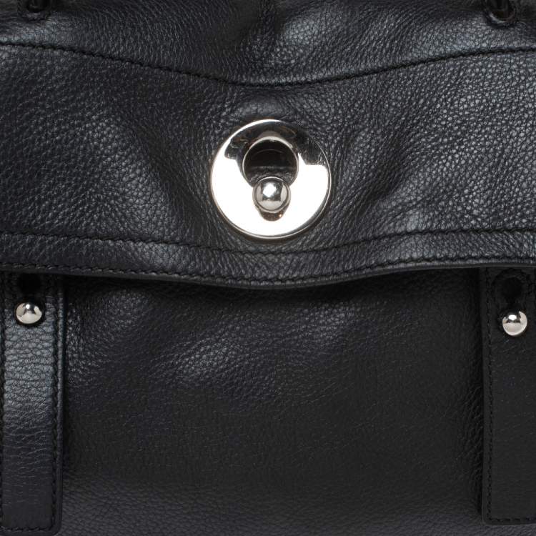 Pre Owned Saint Laurent Black Leather Small Muse Two Satchel