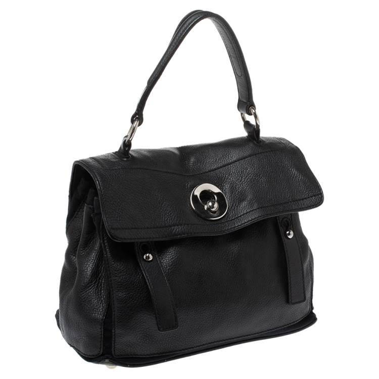 Pre Owned Saint Laurent Black Leather Small Muse Two Satchel
