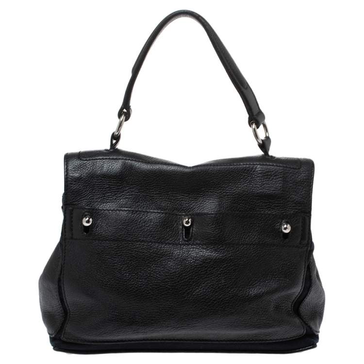 Pre Owned Saint Laurent Black Leather Small Muse Two Satchel