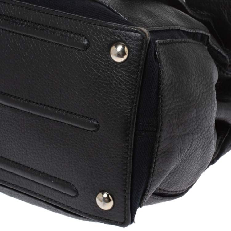 Pre Owned Saint Laurent Black Leather Small Muse Two Satchel